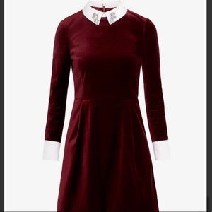 ted baker burgundy velvet dress